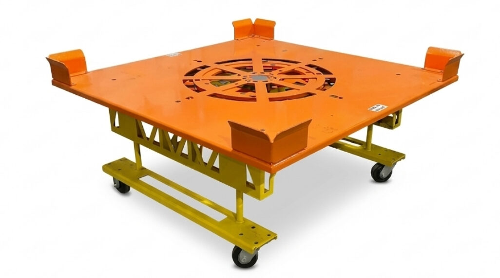 AMR cart. which can be moved my AMR's while eliminating the need for pallet stands