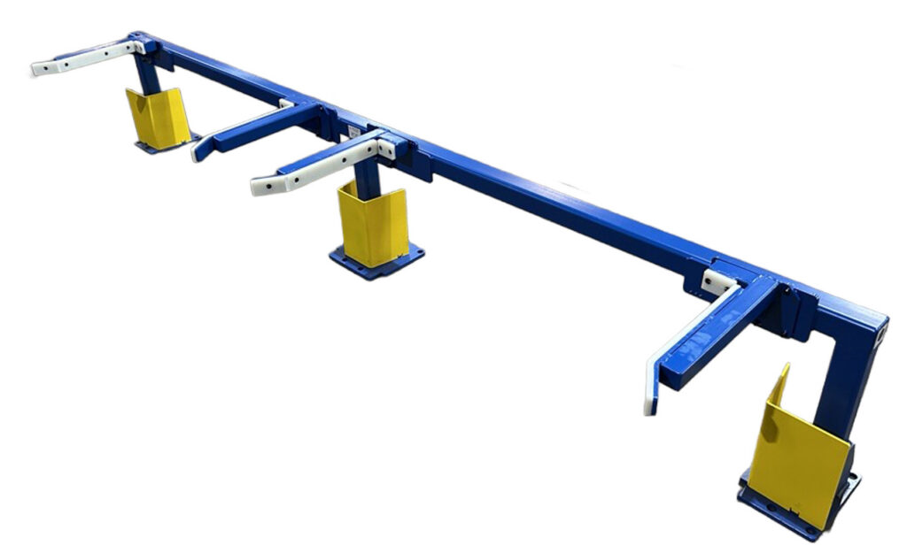 blue amr cart corrals for safe loading and unloading
